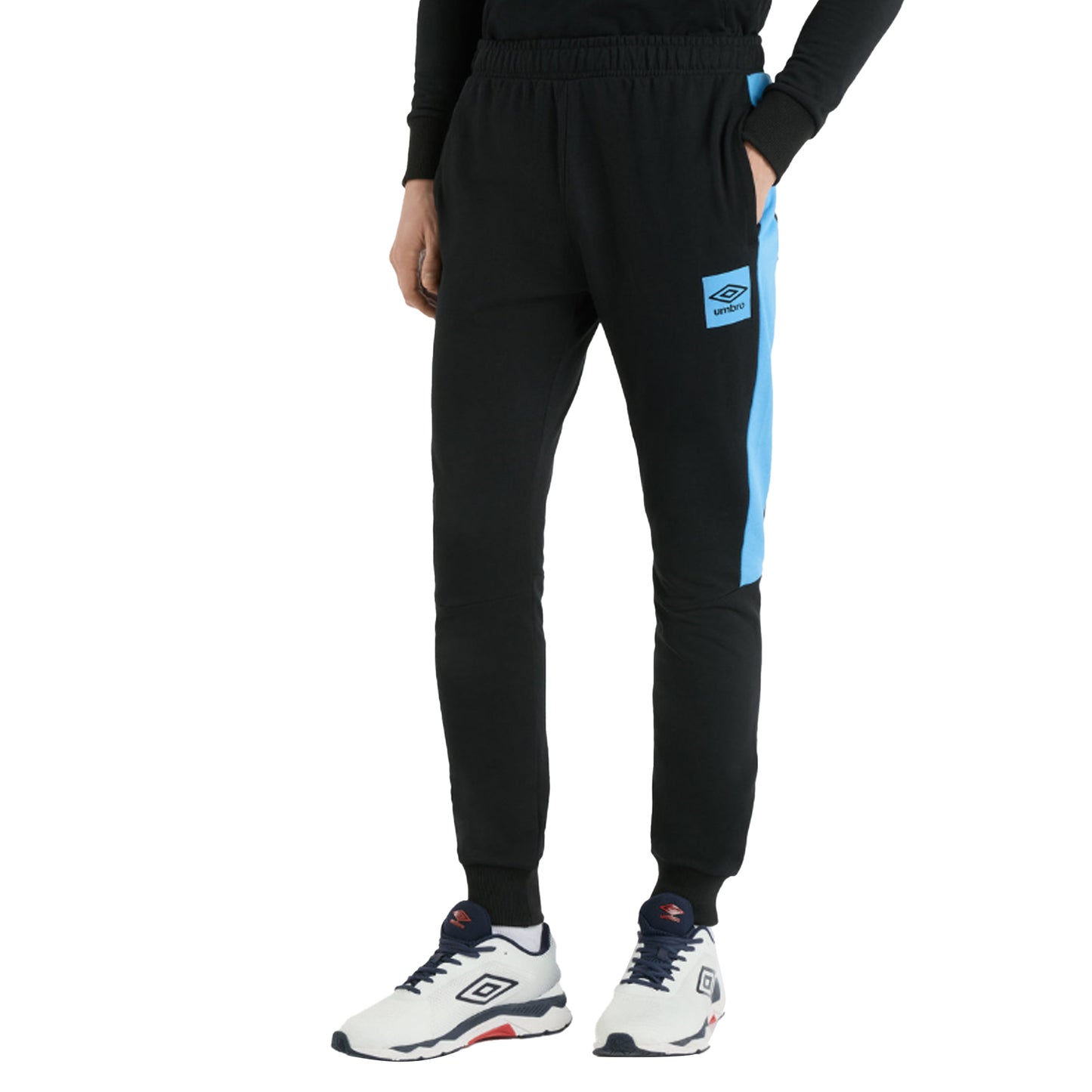 Black-Azure Blue - Back - Umbro Mens Terrace Jogging Bottoms