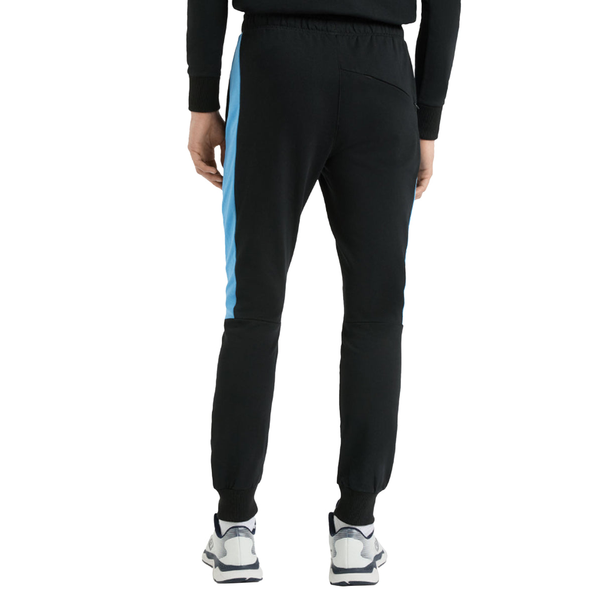 Black-Azure Blue - Side - Umbro Mens Terrace Jogging Bottoms