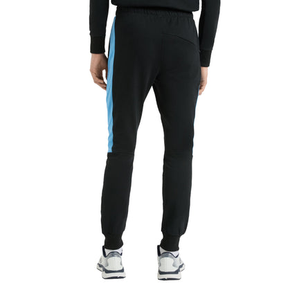 Black-Azure Blue - Side - Umbro Mens Terrace Jogging Bottoms