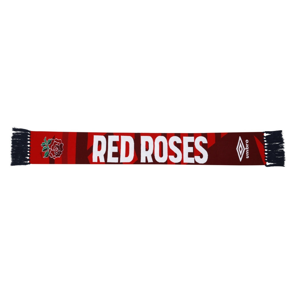 Flame Scarlet-Chilli Pepper-True Red - Back - Umbro 24-25 England Red Roses Winter Scarf