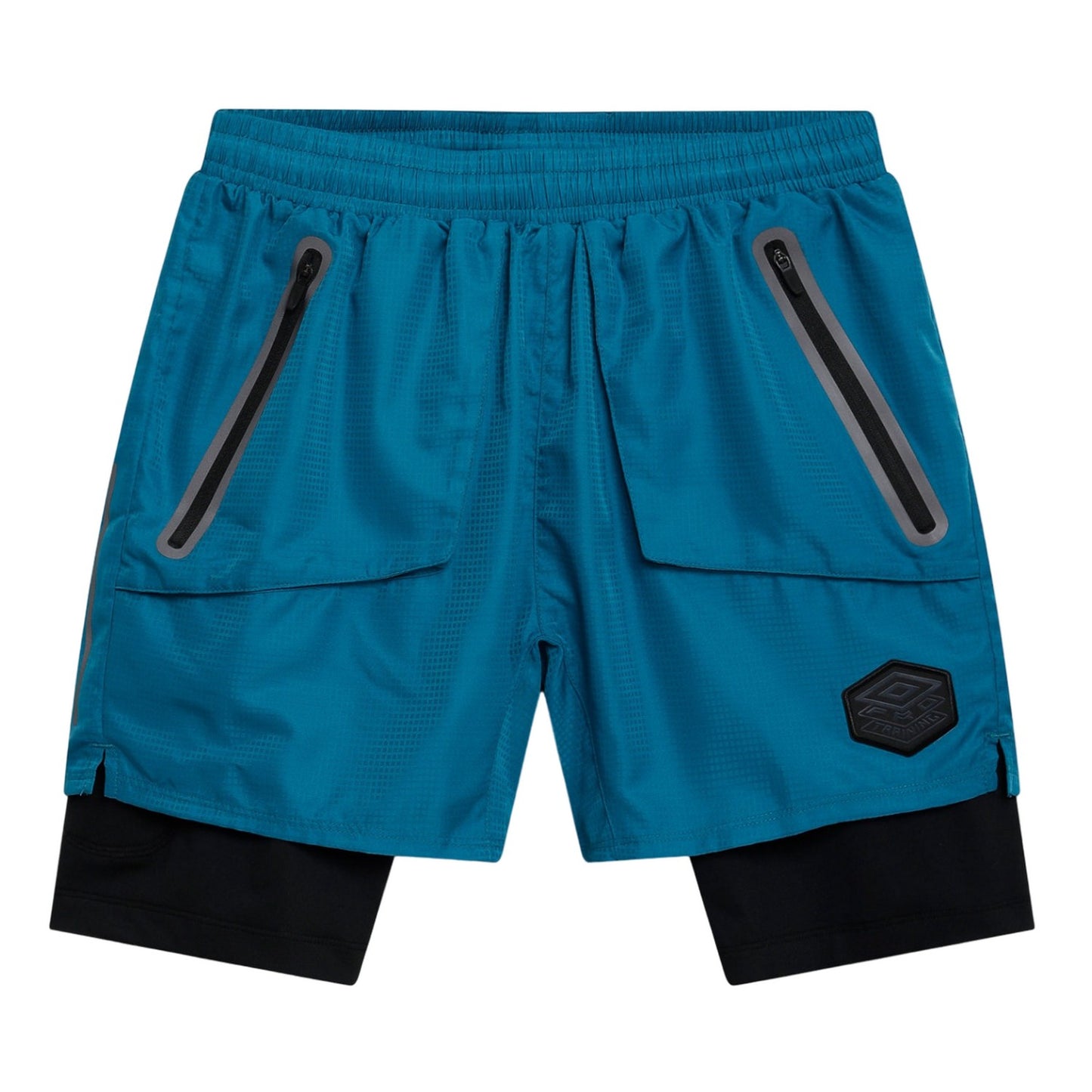 Corsair-Black - Front - Umbro Mens Pro Training Elite Hybrid Short