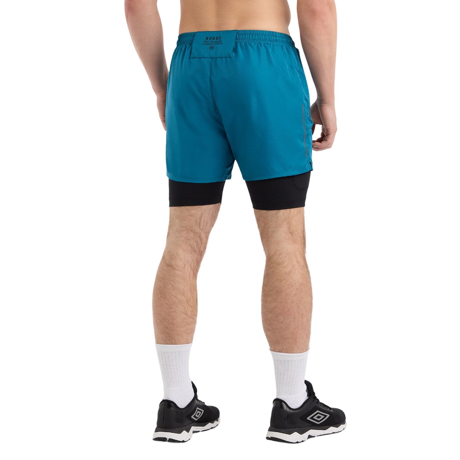 Corsair-Black - Back - Umbro Mens Pro Training Elite Hybrid Short
