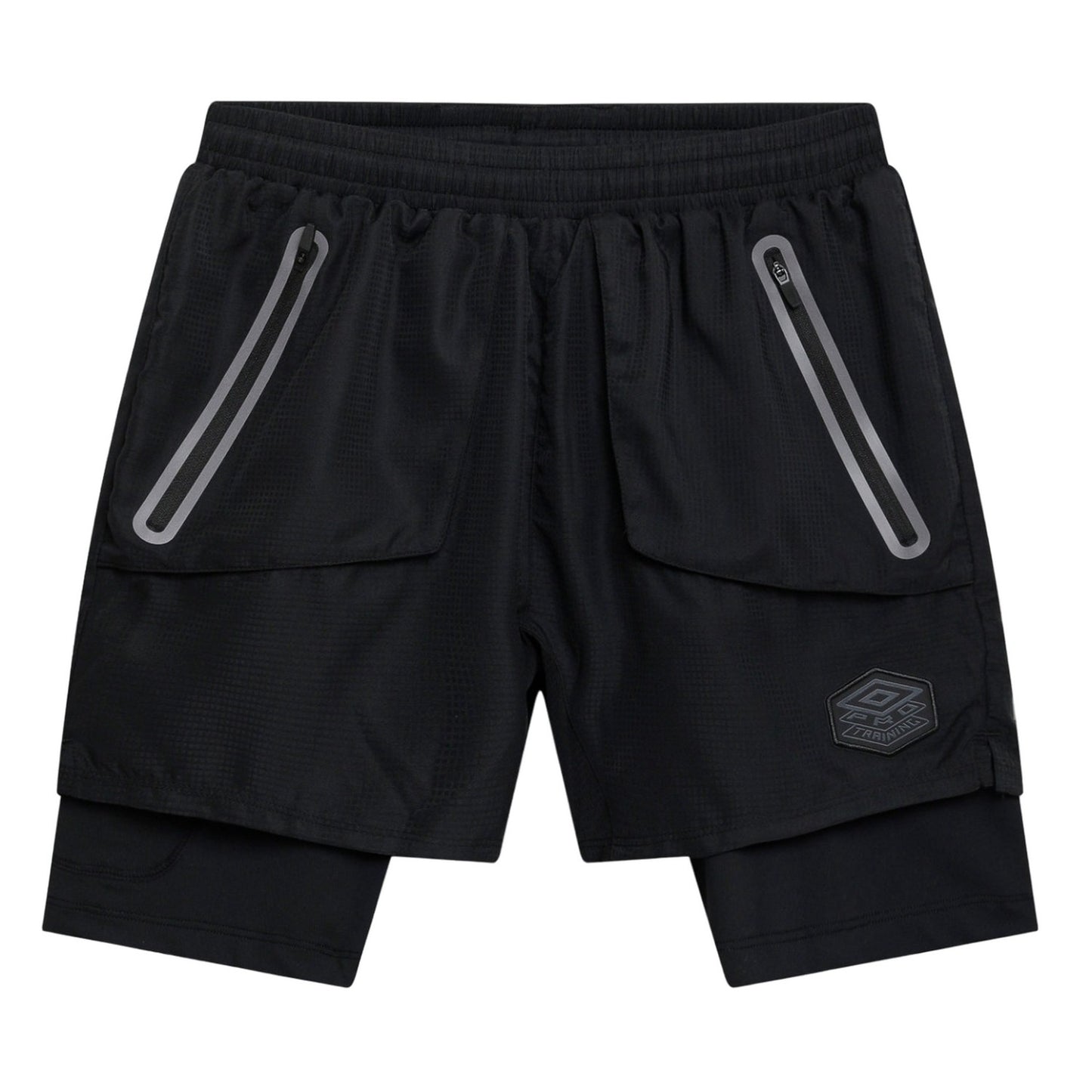 Black - Front - Umbro Mens Pro Training Elite Hybrid Short