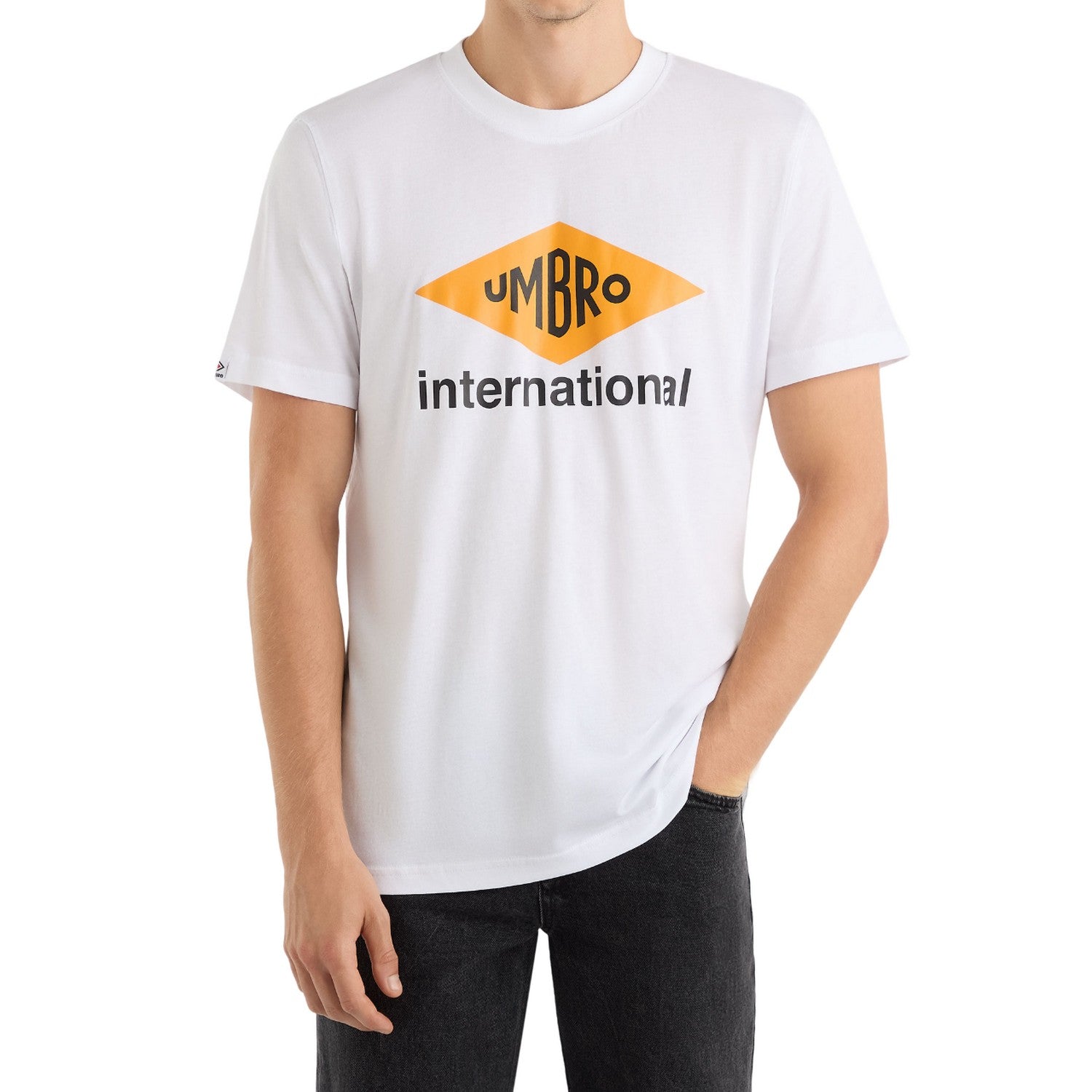 Brilliant White - Side - Umbro Mens International Diamond T-Shirt