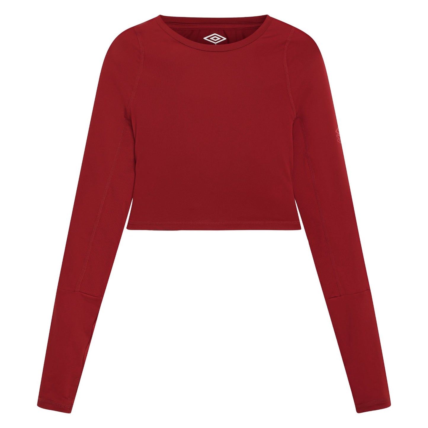 Sundried Tomato - Front - Umbro Womens-Ladies Pro Long-Sleeved Training Crop Top
