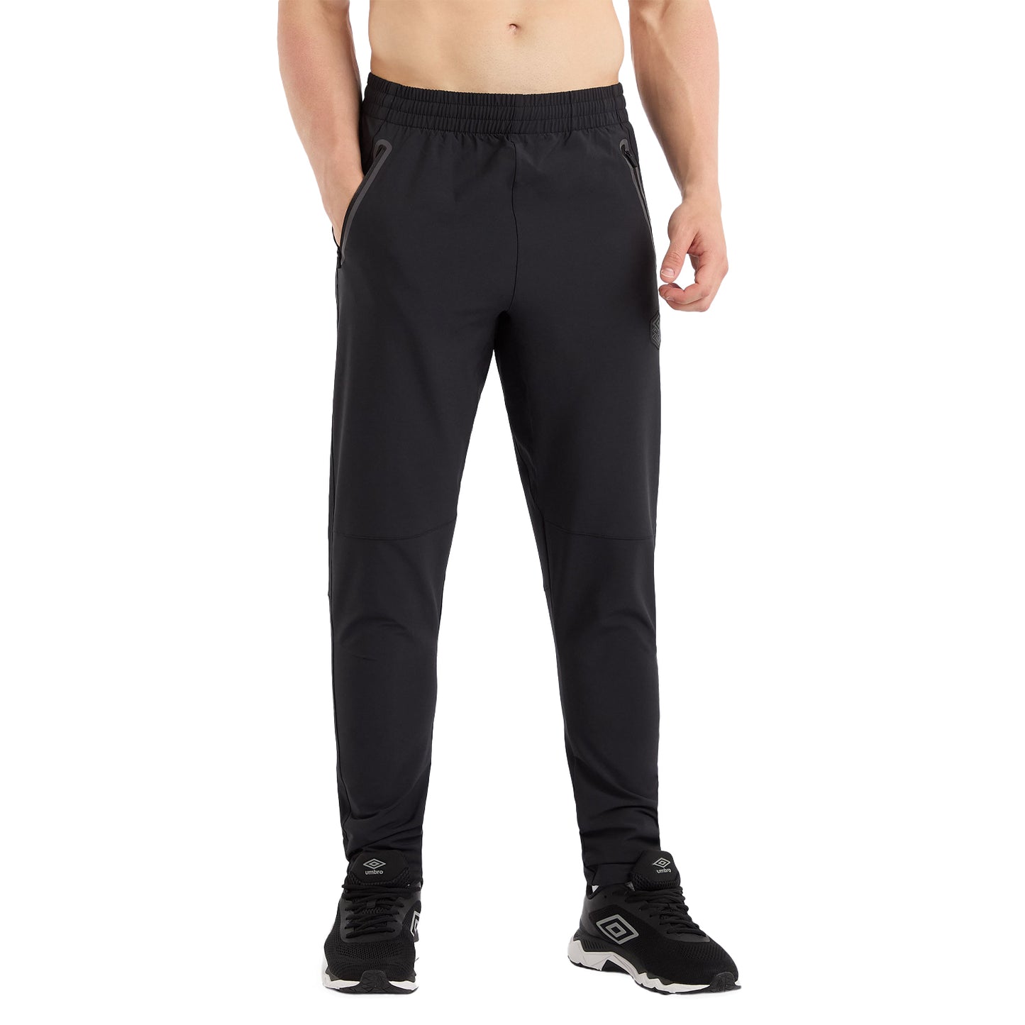 Black - Side - Umbro Mens Pro Training Elite Hybrid Trousers