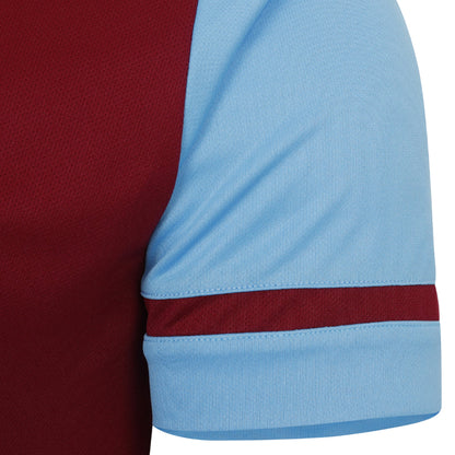 New Claret-Sky Blue - Side - Umbro Mens Cavelle Jersey T-Shirt