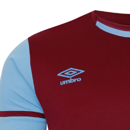 New Claret-Sky Blue - Lifestyle - Umbro Mens Cavelle Jersey T-Shirt