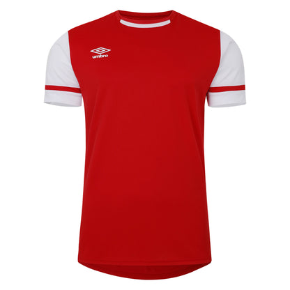 Vermillion-Brilliant White - Front - Umbro Mens Cavelle Jersey T-Shirt