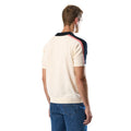 White - Back - Umbro Mens Palet Percival Knitted Stripes Football Polo Shirt
