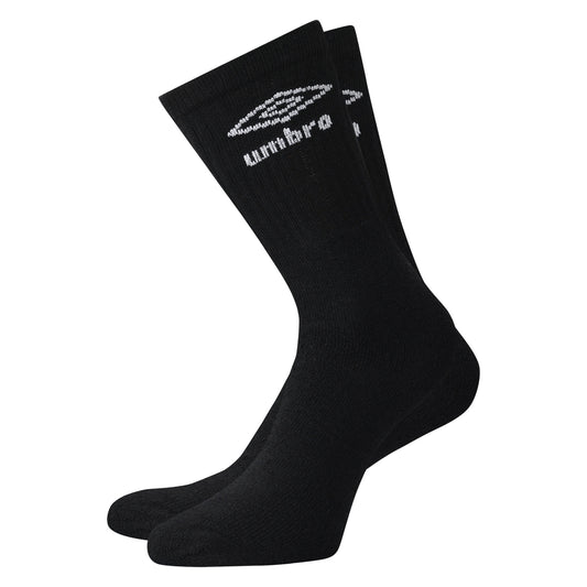Black-White - Front - Umbro Mens Crew Socks (Pack of 3)