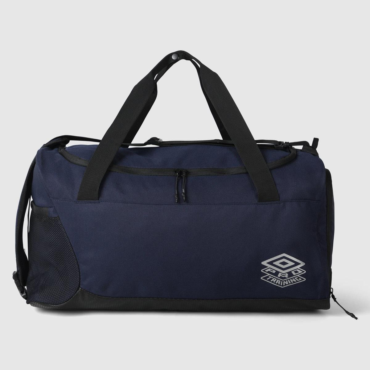 Dark Navy-Silver-Black - Front - Umbro Pro Training Elite Duffle Bag