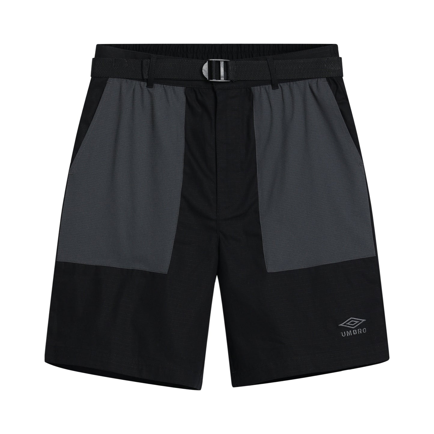 Black-Iron Gate - Front - Umbro Mens Belted Shorts