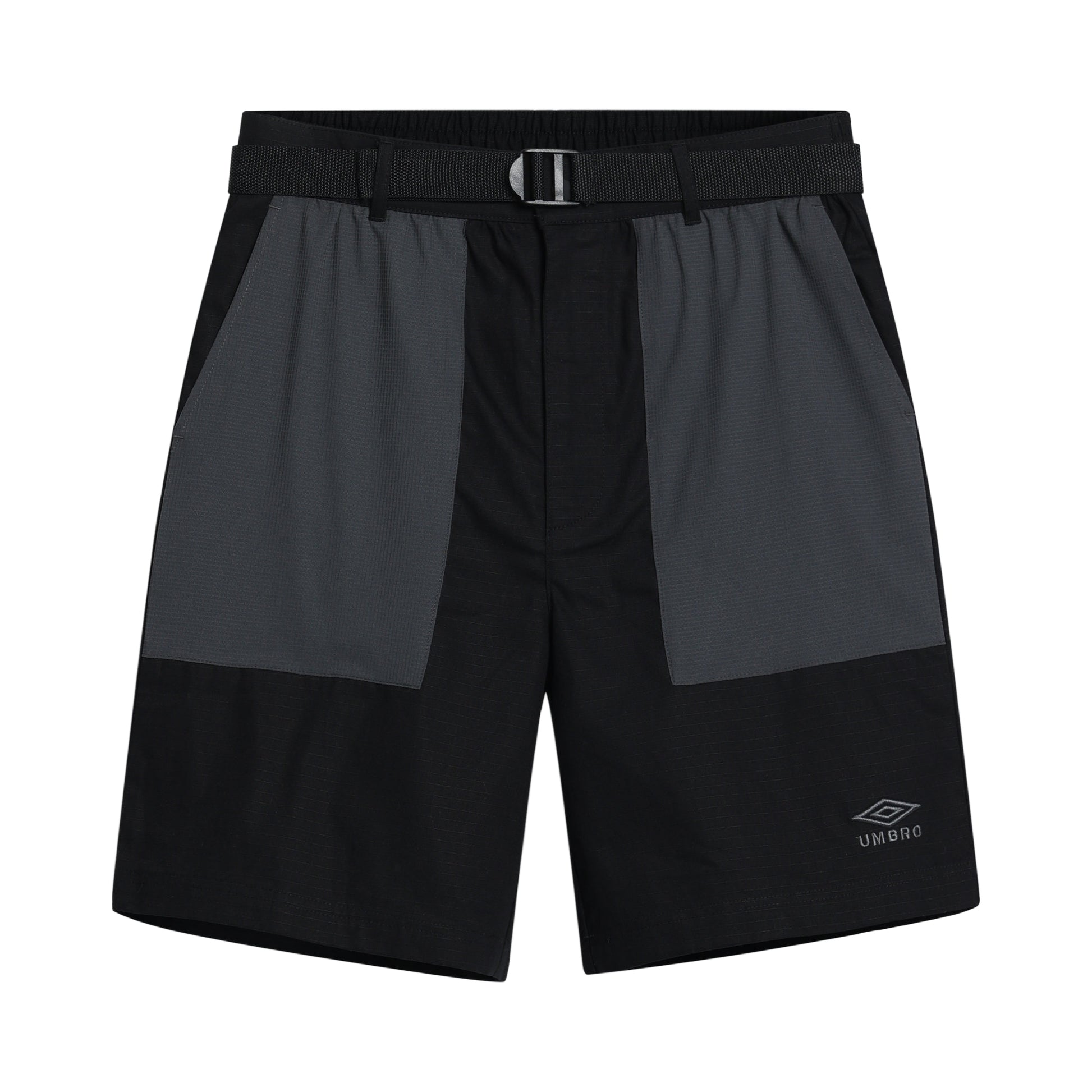 Black-Iron Gate - Front - Umbro Mens Belted Shorts