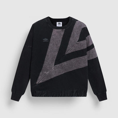 Black-Volcanic Ash - Front - Umbro Mens Diamond Drill Washed Sweatshirt