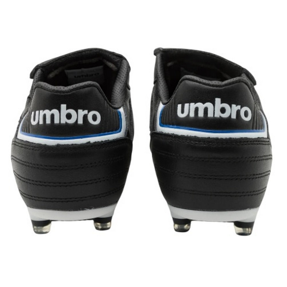 Black-White-Royal Blue - Back - Umbro Mens Speciali Eternal Team HG Leather Football Boots