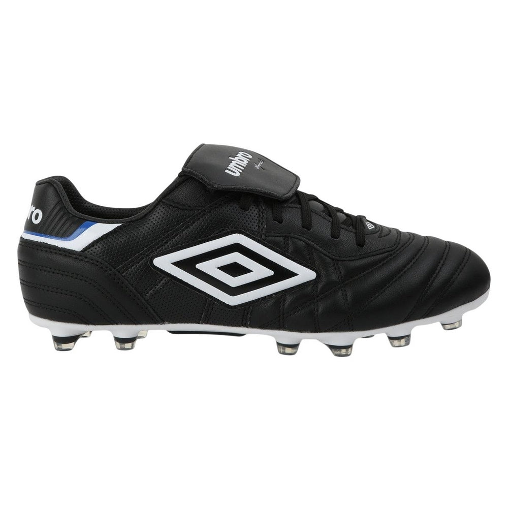 Black-White-Royal Blue - Side - Umbro Mens Speciali Eternal Team HG Leather Football Boots
