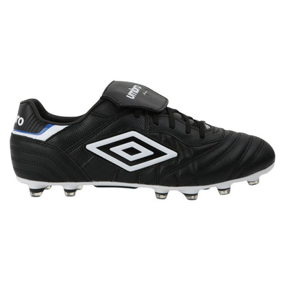Black-White-Royal Blue - Side - Umbro Mens Speciali Eternal Team HG Leather Football Boots