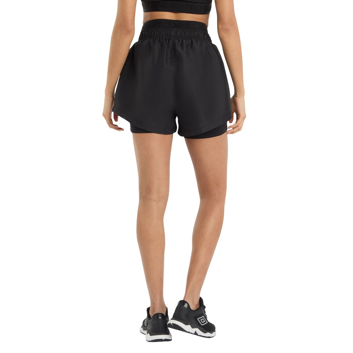 Black - Back - Umbro Womens-Ladies Pro Training Shorts
