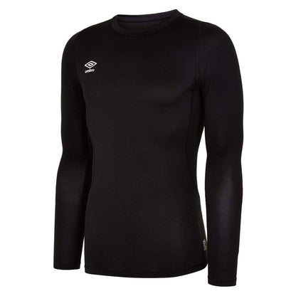 Black - Front - Umbro Mens Core Crew Neck Long-Sleeved Base Layer Top