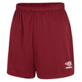 New Claret - Front - Umbro Womens-Ladies Club Logo Shorts