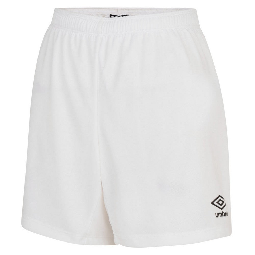 White - Front - Umbro Womens-Ladies Club Logo Shorts