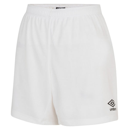 White - Front - Umbro Womens-Ladies Club Logo Shorts