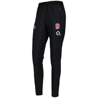 Black - Front - Umbro Womens-Ladies 24-25 Presentation England Rugby Presentation Jogging Bottoms