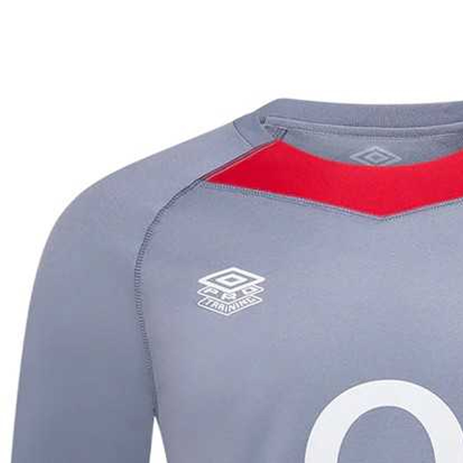 Folkstone-Grey - Lifestyle - Umbro Mens 24-25 England Rugby Relaxed Fit Long-Sleeved Training Jersey