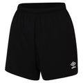 Black - Front - Umbro Womens-Ladies Club Logo Shorts