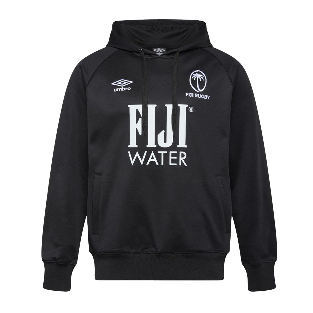 Black - Front - Umbro Unisex Adult Fiji Rugby Hoodie