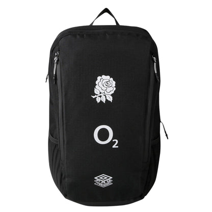 Black-Carbon - Front - Umbro 24-25 Pro England Rugby Training Backpack