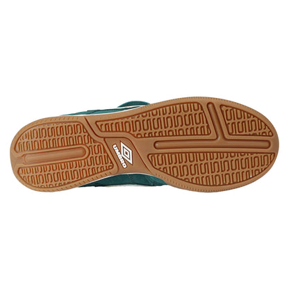 Forest Green-Antique White-Black - Side - Umbro Mens Speciali Tr Flap Top Suede Trainers