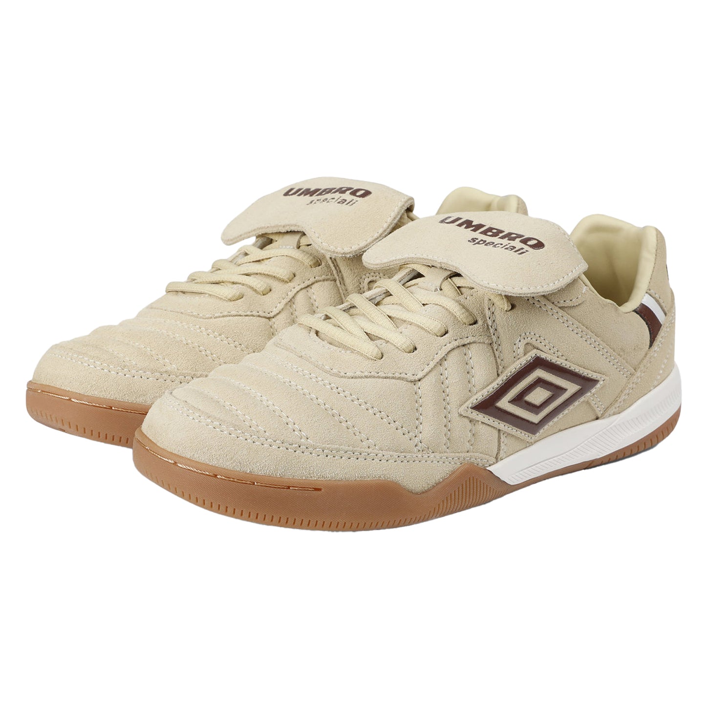 Cream-Dark Brown-White - Lifestyle - Umbro Mens Speciali Tr Flap Top Suede Trainers
