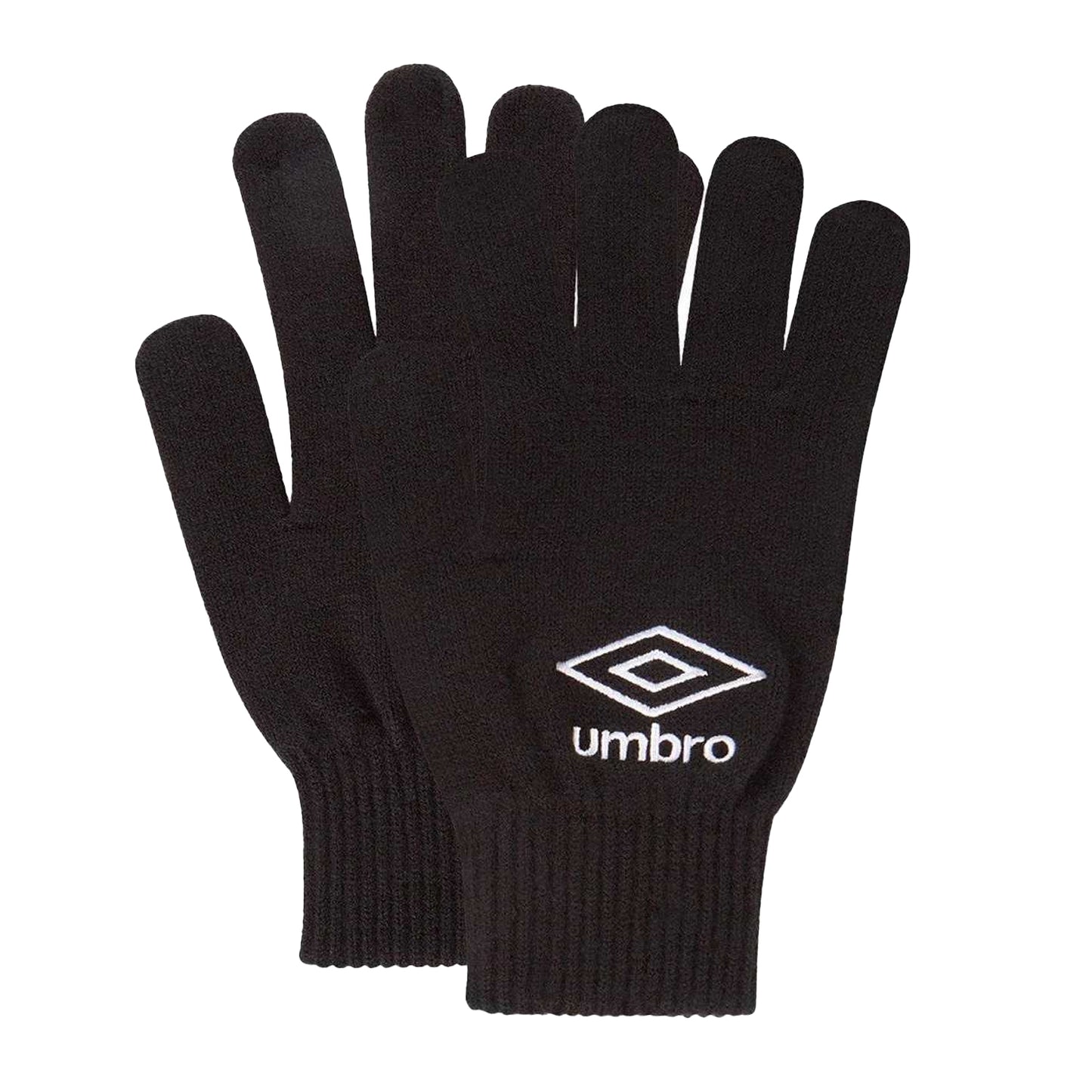 Black - Side - Umbro Knitted Gloves