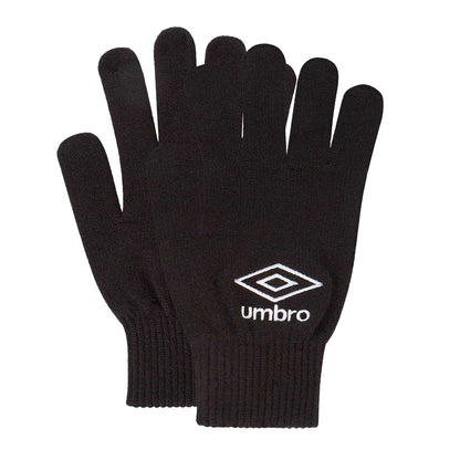 Black - Side - Umbro Knitted Gloves