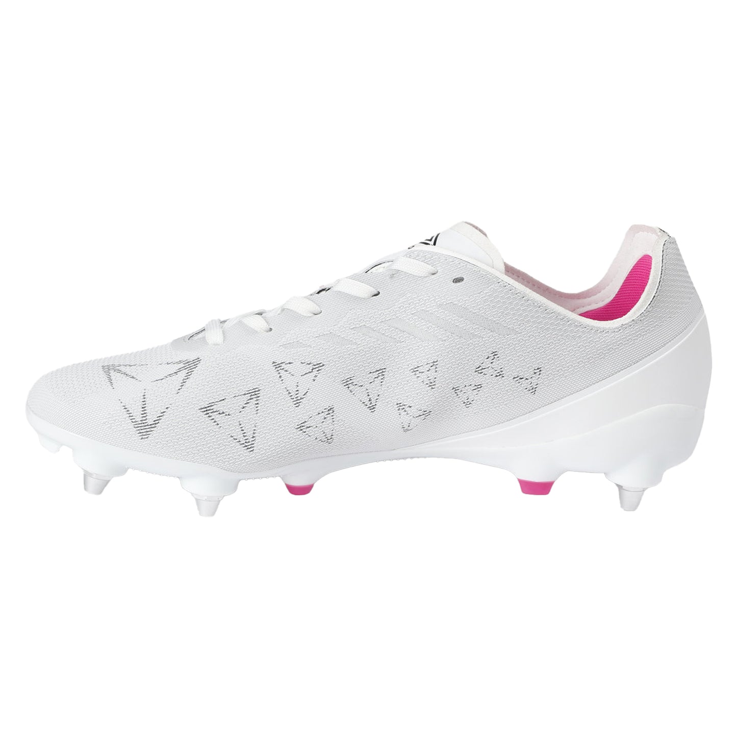 White-Black-Pink Glow - Back - Umbro Mens Velocita Decima Pro Soft Ground Football Boots