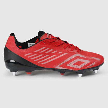 Equestrian Red-Silver-Black - Front - Umbro Mens Velocita Decima Pro Soft Ground Football Boots