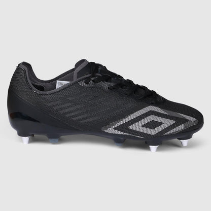 Pirate Black-Gunmetal-Black Shimmer - Front - Umbro Mens Velocita Decima Pro Soft Ground Football Boots
