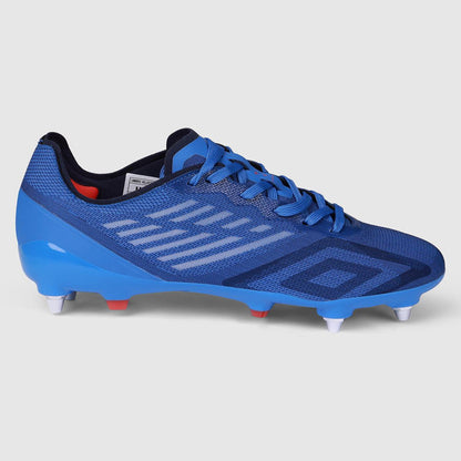 Dazzling Blue-Baritone Blue-Goji Berry - Front - Umbro Mens Velocita Decima Pro Soft Ground Football Boots