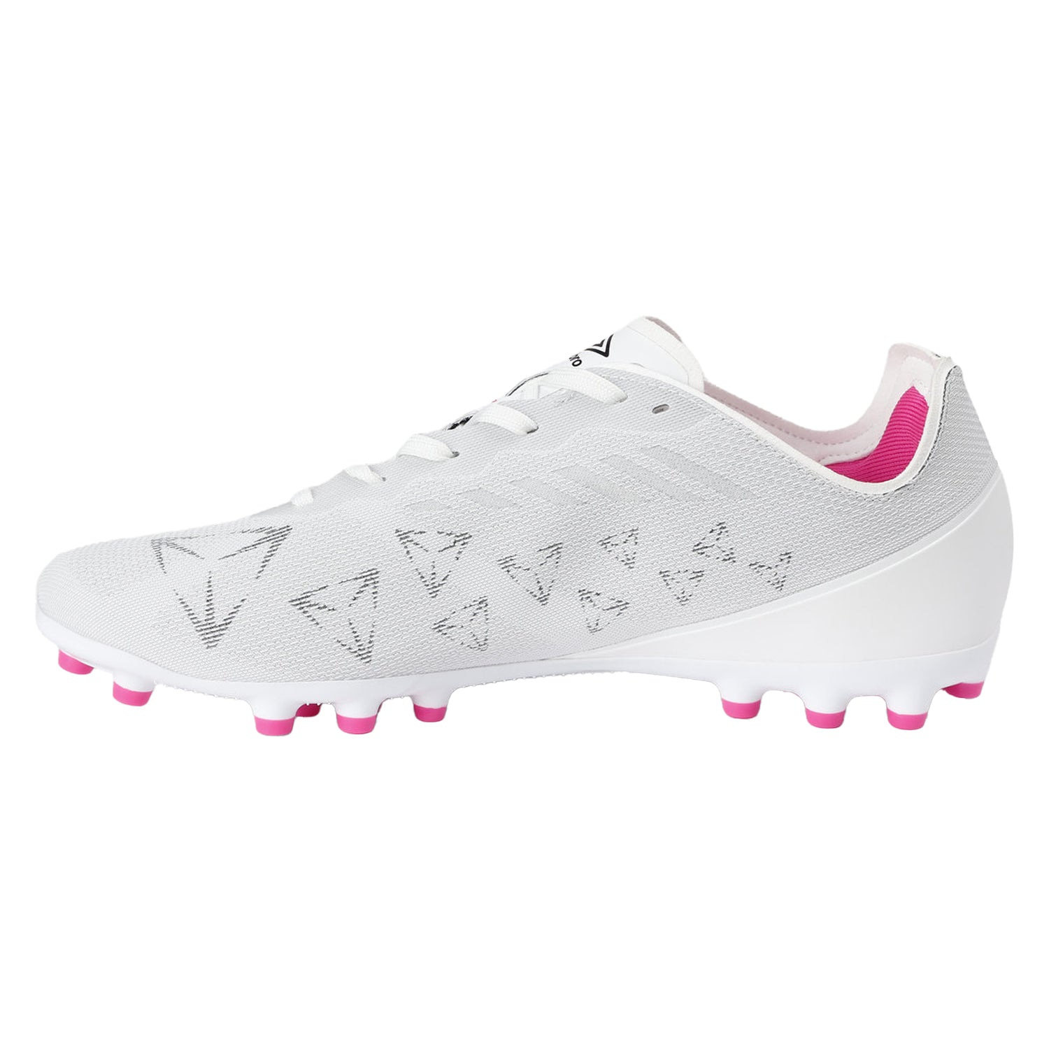 White-Black-Pink Glow - Back - Umbro Mens Velocita Decima Pro Artificial Ground Football Boots