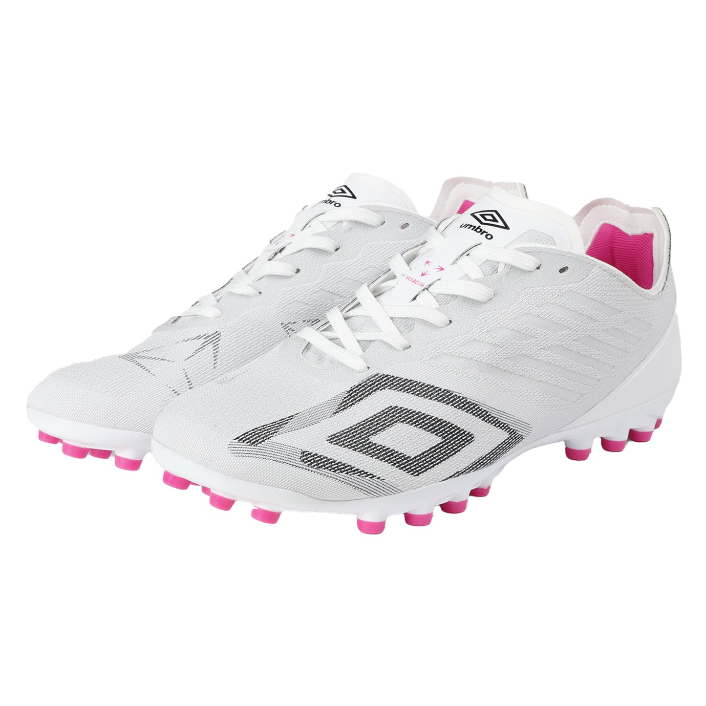 White-Black-Pink Glow - Lifestyle - Umbro Mens Velocita Decima Pro Artificial Ground Football Boots
