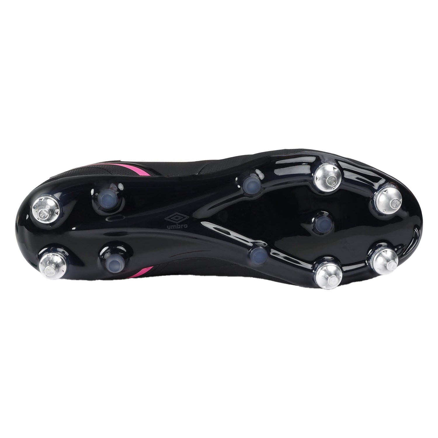Black-White-Pink Glow - Side - Umbro Mens Tocco V Pro Soft Ground Football Boots