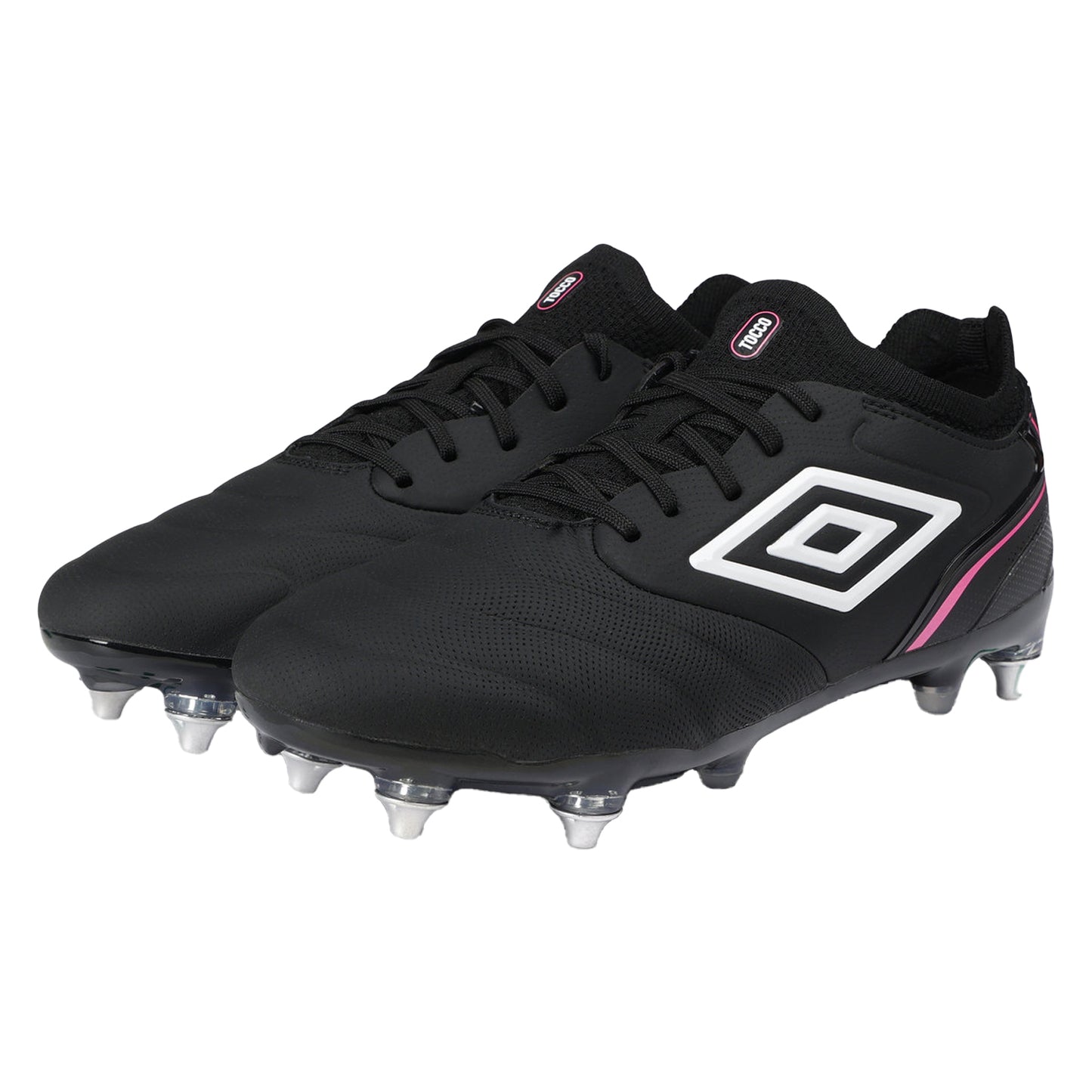Black-White-Pink Glow - Lifestyle - Umbro Mens Tocco V Pro Soft Ground Football Boots