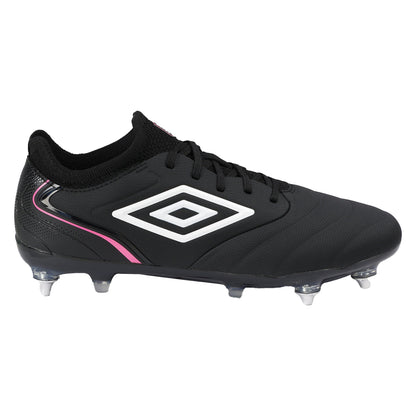 Black-White-Pink Glow - Front - Umbro Mens Tocco V Pro Soft Ground Football Boots