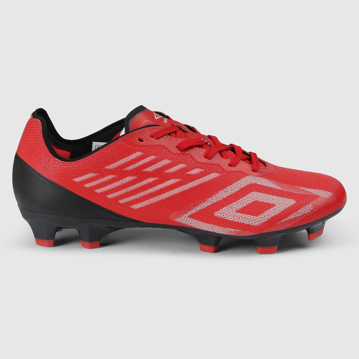Equestrian Red-Silver-Black - Front - Umbro Mens Velocita Decima Pro Firm Ground Football Boots