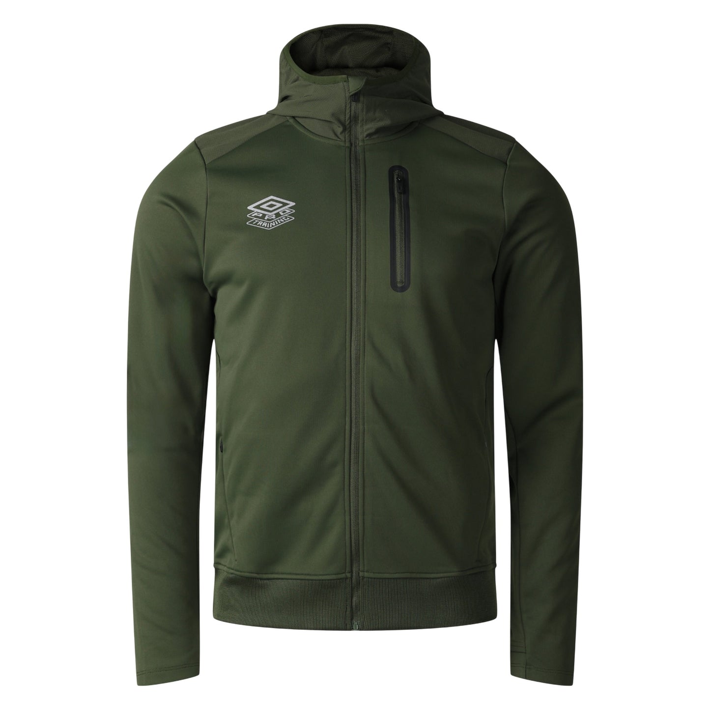 Green - Front - Umbro Mens Pro Training Full Zip Hoodie