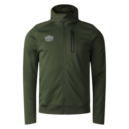 Green - Front - Umbro Mens Pro Training Full Zip Hoodie