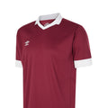 New Claret-White - Side - Umbro Childrens-Kids Tempest Short-Sleeved Jersey