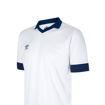 White-Navy - Side - Umbro Childrens-Kids Tempest Short-Sleeved Jersey